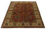 4x6 Rust and Ivory Turkish Tribal Rug