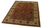 4x6 Rust and Ivory Turkish Tribal Rug