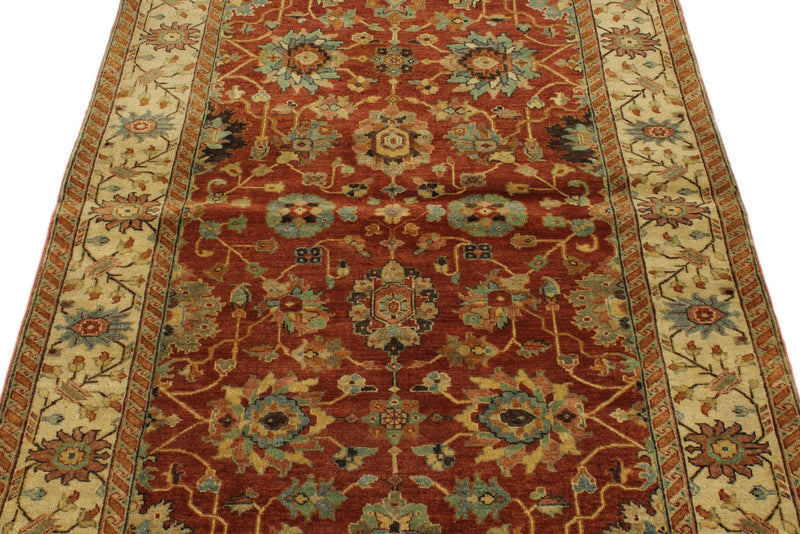4x6 Rust and Ivory Turkish Tribal Rug
