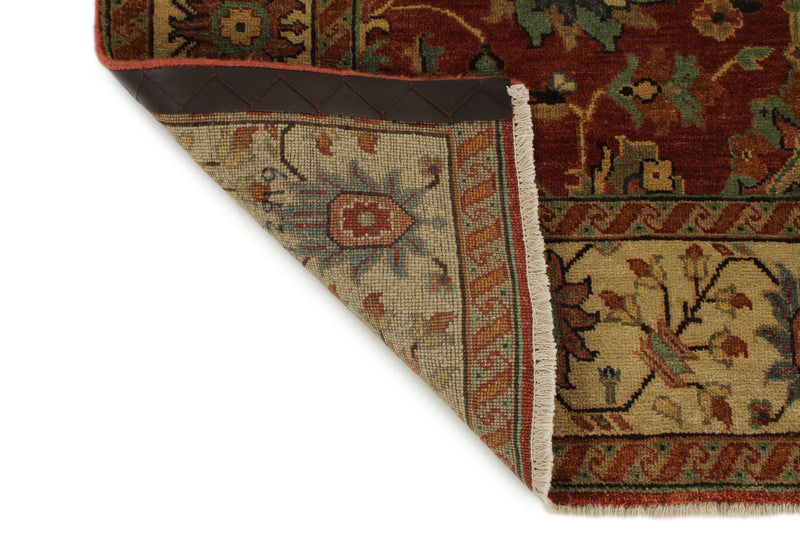 4x6 Rust and Ivory Turkish Tribal Rug
