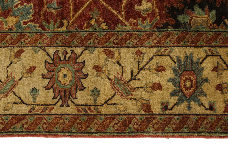 4x6 Rust and Ivory Turkish Tribal Rug