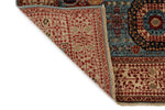 4x6 Blue and Ivory Turkish Tribal Rug