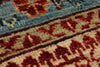 4x6 Blue and Ivory Turkish Tribal Rug