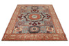 5x7 Light Blue and Ivory Turkish Tribal Rug