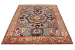5x7 Light Blue and Ivory Turkish Tribal Rug