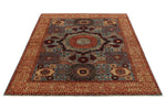 5x7 Light Blue and Ivory Turkish Tribal Rug