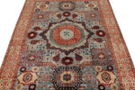 5x7 Light Blue and Ivory Turkish Tribal Rug