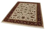 5x7 Beige and Burgundy Persian Rug