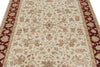 5x7 Beige and Burgundy Persian Rug
