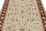 5x7 Beige and Burgundy Persian Rug