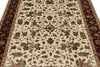 5x7 Beige and Burgundy Persian Rug