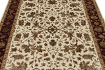 5x7 Beige and Burgundy Persian Rug