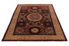 5x7 Burgundy and Ivory Turkish Tribal Rug