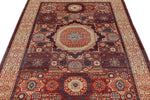 5x7 Burgundy and Ivory Turkish Tribal Rug