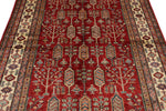 5x7 Red and Ivory Kazak Tribal Rug