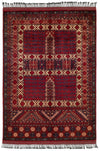 5x7 Burgundy and Multicolor Turkish Tribal Rug