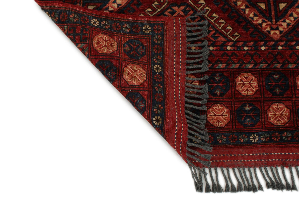 5x7 Burgundy and Multicolor Turkish Tribal Rug