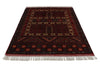 5x7 Ivory and Burgundy Turkish Tribal Rug