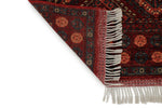 5x7 Ivory and Burgundy Turkish Tribal Rug