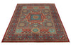 5x7 Burgundy and Multicolor Turkish Tribal Rug