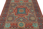 5x7 Burgundy and Multicolor Turkish Tribal Rug