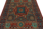 5x7 Burgundy and Multicolor Turkish Tribal Rug
