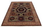 5x7 Green and Beige Turkish Traditional Rug