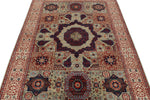 5x7 Green and Beige Turkish Traditional Rug