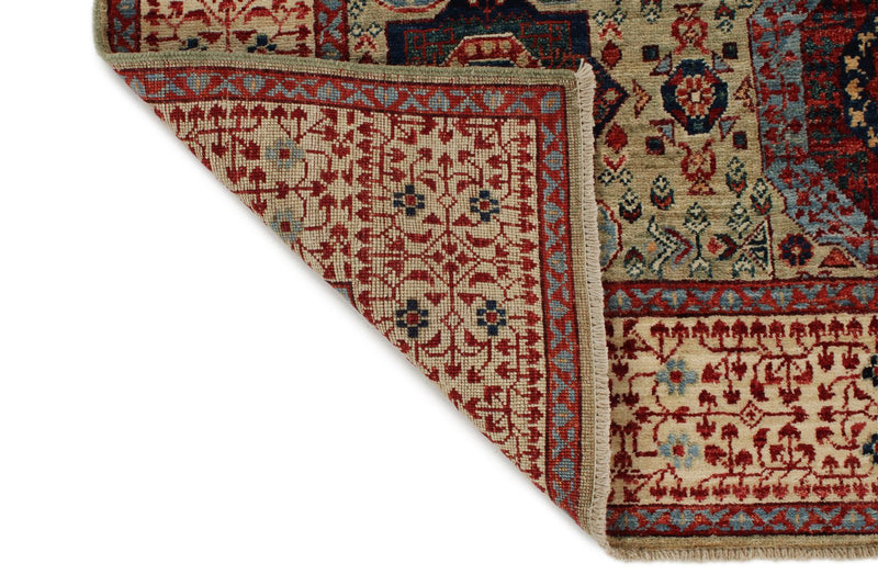 5x7 Green and Beige Turkish Traditional Rug