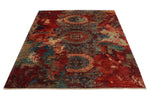 5x7 Multicolor and Multicolor Turkish Tribal Rug