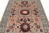 5x7 Beige and Ivory Turkish Tribal Rug