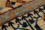 5x7 Beige and Ivory Turkish Tribal Rug
