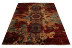 5x7 Multicolor and Multicolor Turkish Tribal Rug