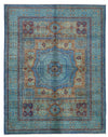 6x8 Multicolor and Light Blue Turkish Tribal Rug