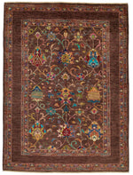 5x7 Brown and Multicolor Turkish Tribal Rug