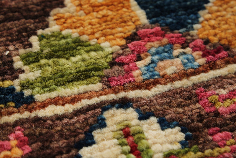 5x7 Brown and Multicolor Turkish Tribal Rug