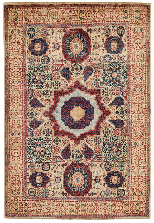 5x7 Beige and Ivory Anatolian Traditional Rug