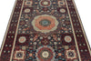 5x7 Navy and Red Turkish Tribal Rug