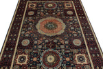 5x7 Navy and Red Turkish Tribal Rug