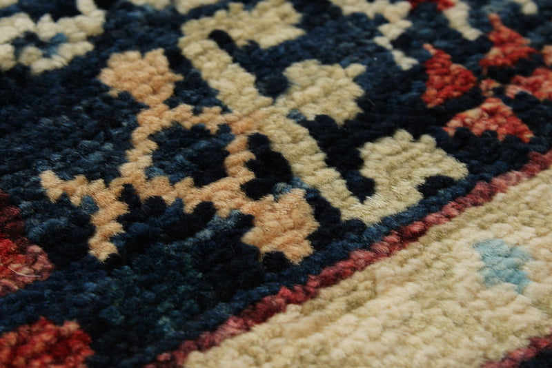 5x7 Navy and Red Turkish Tribal Rug