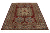 5x7 Burgundy and Multicolor Kazak Tribal Rug