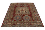 5x7 Burgundy and Multicolor Kazak Tribal Rug