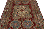 5x7 Burgundy and Multicolor Kazak Tribal Rug