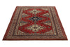 5x6 Burgundy and Multicolor Turkish Tribal Rug