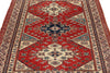5x6 Burgundy and Multicolor Turkish Tribal Rug