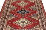 5x6 Burgundy and Multicolor Turkish Tribal Rug