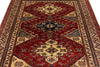 5x6 Burgundy and Multicolor Turkish Tribal Rug
