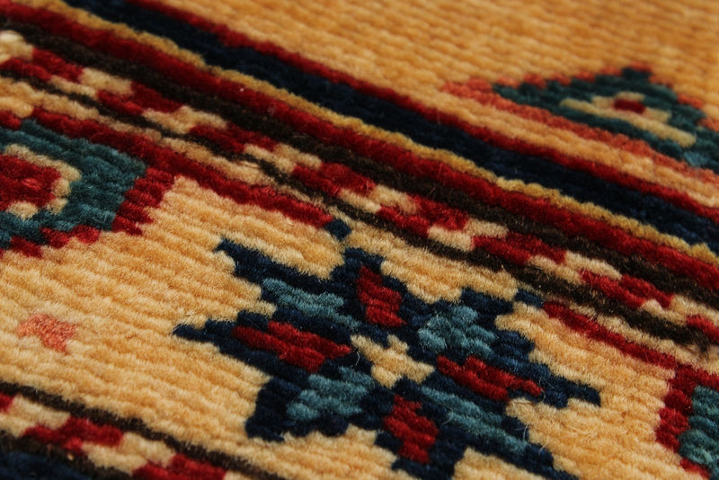 5x6 Burgundy and Multicolor Turkish Tribal Rug