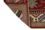 5x6 Red and Ivory Kazak Tribal Rug