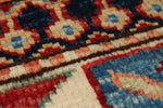 5x6 Red and Ivory Kazak Tribal Rug
